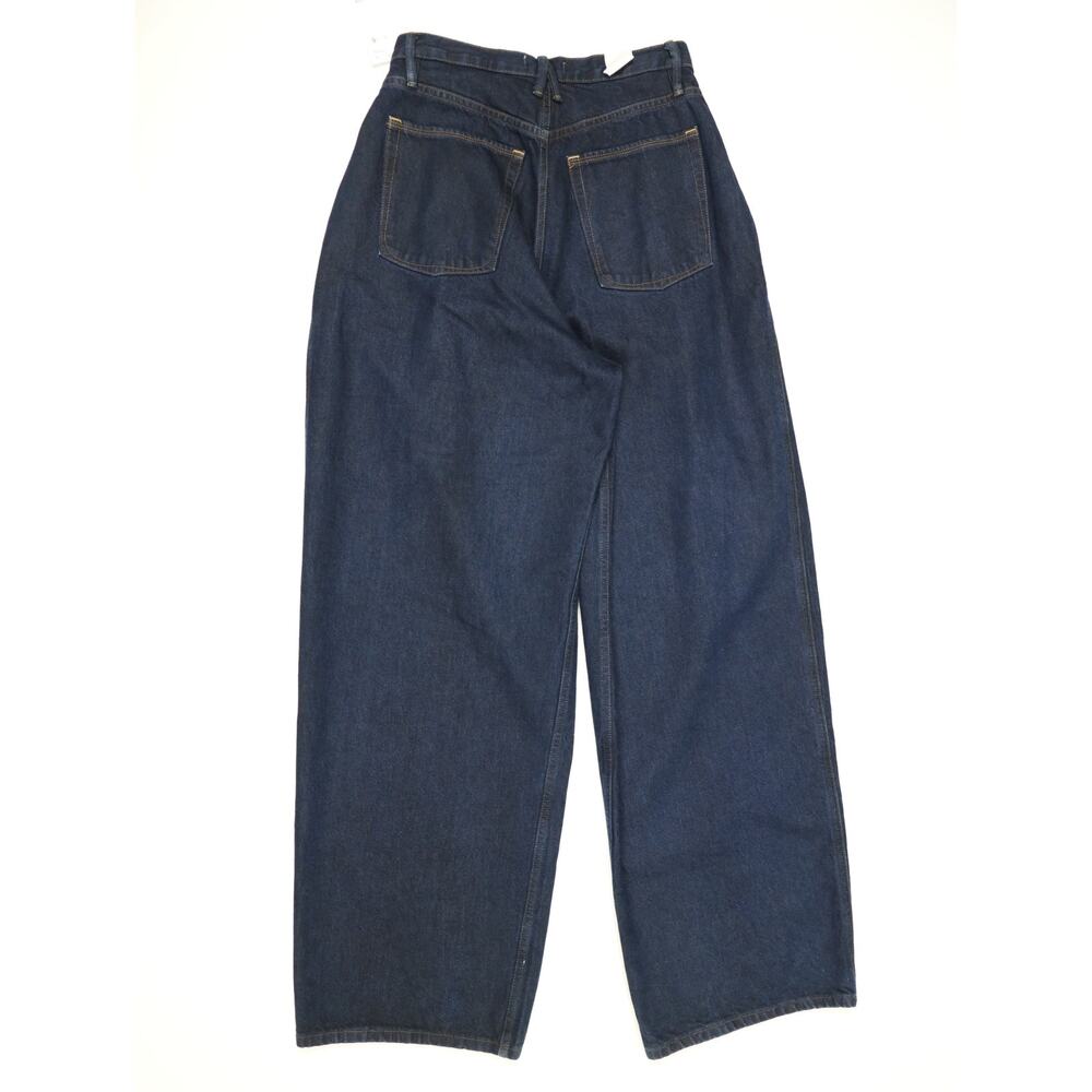 Good American Pleated Wide Leg Denim Trousers Dark Wash Luxury NWT Size 2 / 26 - Picture 6 of 16